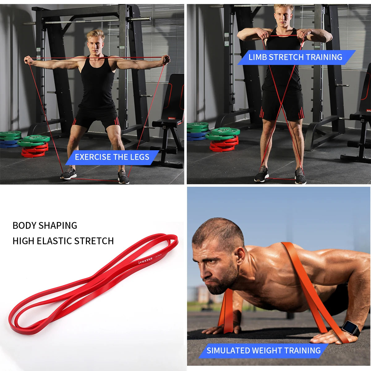 Elastic Resistance Bands for Fitness Pull-Up, Crossfit, Power Expander, Yoga Hanging, Gym, 208Cm