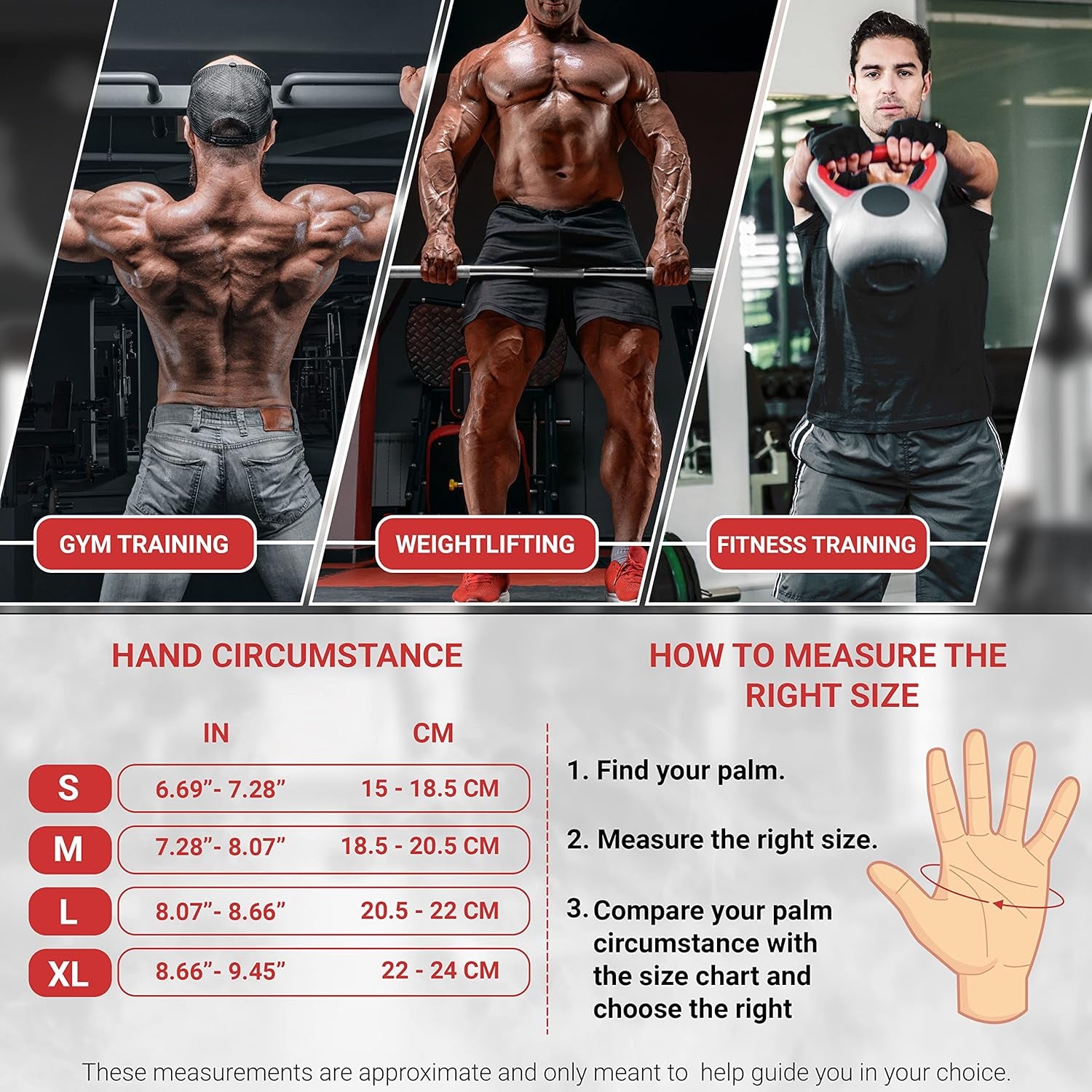 Workout Gloves for Men with Wrist Wrap Support Weight Lifting Gloves for Men, Gym Gloves, Ventilated Back Weightlifting Gloves with Palm Protection for Lifting, Training, Fitness and Exercise